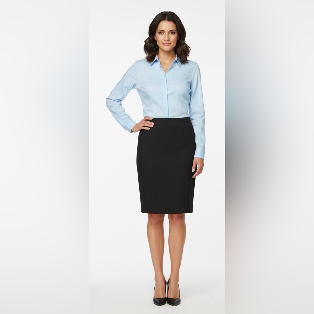 LOFT Black Knee-Length Pencil Skirt